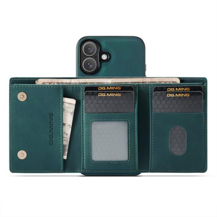 DG.MING - DG.MING M1 Series iPhone 17 Skal med Ställning och Plånbok - Grön