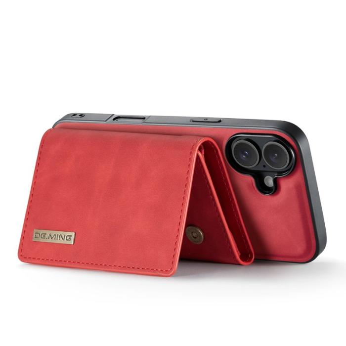 DG.MING - DG.MING M1 Series iPhone 17 Skal med Ställning och Plånbok - Röd