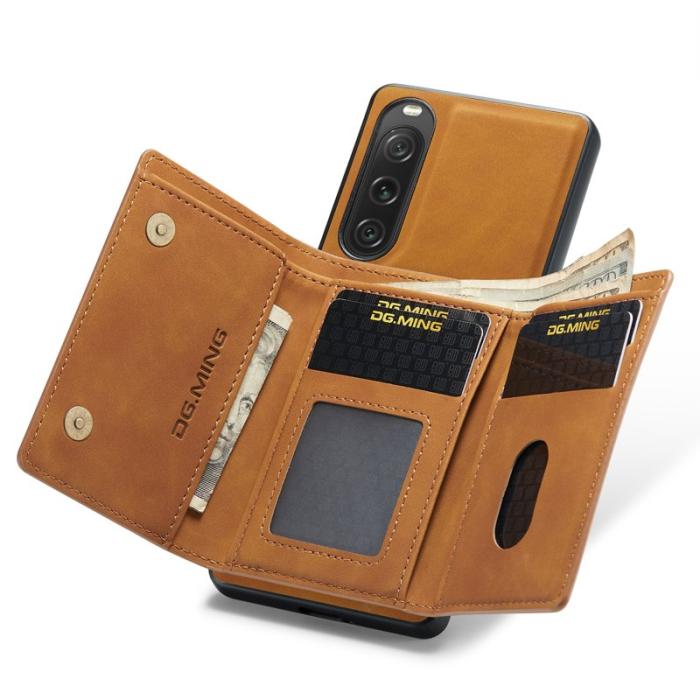 DG.MING - DG.MING M1 Series Kickstand Skal för Sony Xperia 10 V - Brun
