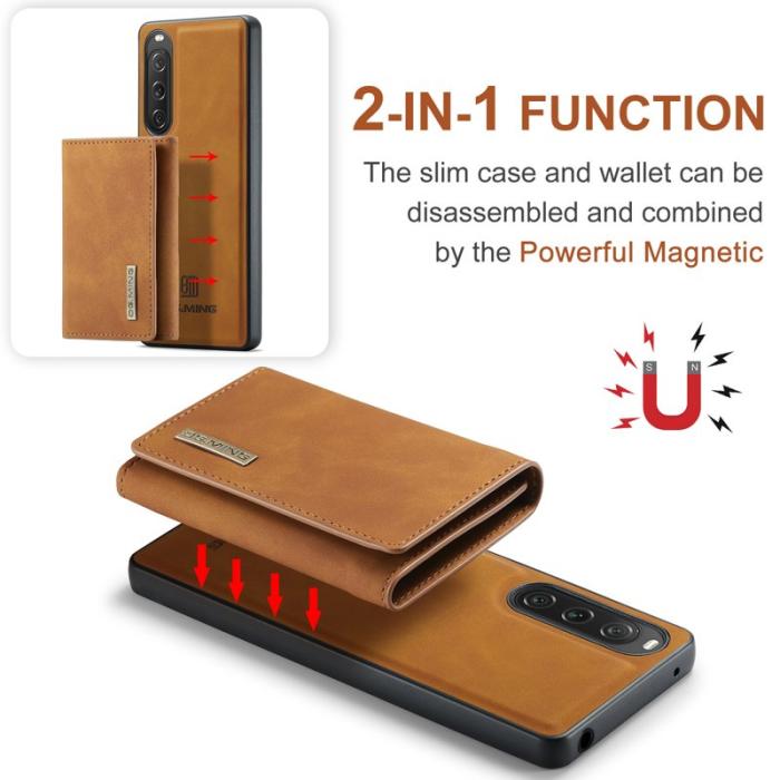 DG.MING - DG.MING M1 Series Kickstand Skal för Sony Xperia 10 V - Brun