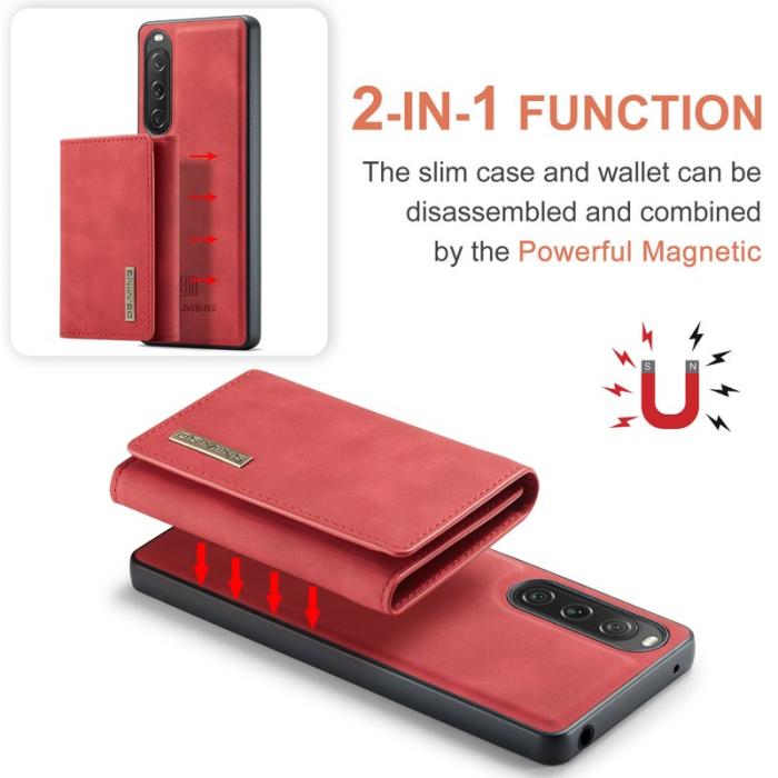 DG.MING - DG.MING M1 Series Kickstand Skal för Sony Xperia 10 V - Röd