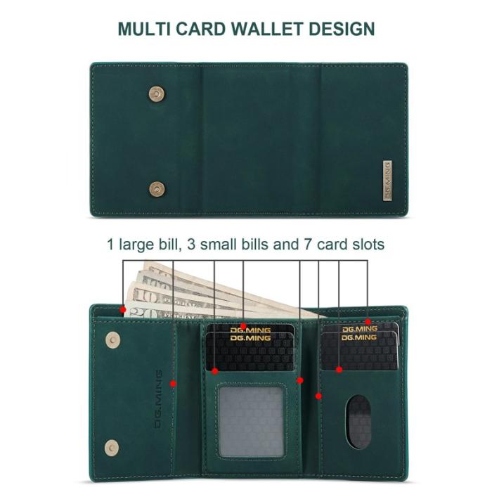 DG.MING - DG.MING M1 Series Magnet Wallet Skal iPhone 13 mini - Grön