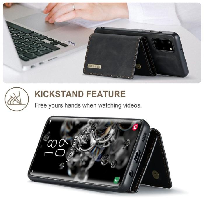 DG.MING - DG.MING M1 Series Magnetiskt Plånboksfodral för Samsung Galaxy S20 Plus - Svart