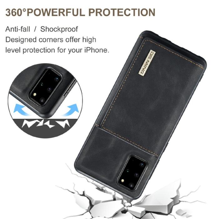 DG.MING - DG.MING M1 Series Magnetiskt Plånboksfodral för Samsung Galaxy S20 Plus - Svart