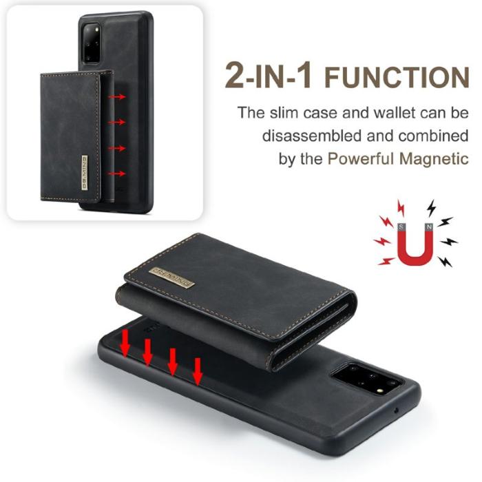 DG.MING - DG.MING M1 Series Magnetiskt Plånboksfodral för Samsung Galaxy S20 Plus - Svart