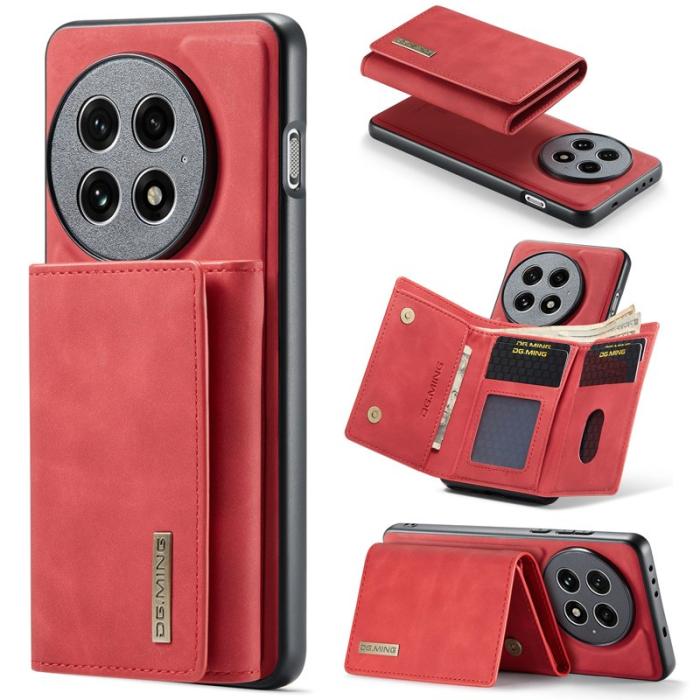 DG.MING - DG.MING M1 Series OnePlus 13 Skal med Ställ och Plånbok - Röd