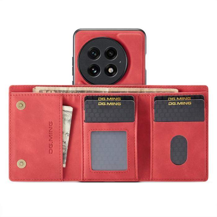 DG.MING - DG.MING M1 Series OnePlus 13 Skal med Ställ och Plånbok - Röd