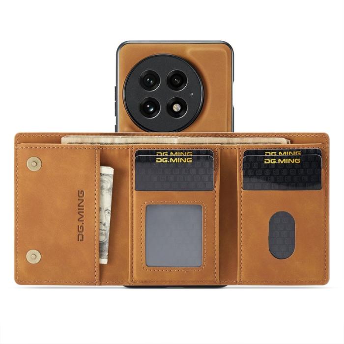 DG.MING - DG.MING M1 Series OnePlus 13 Skal med Ställning och Plånbok - Brun