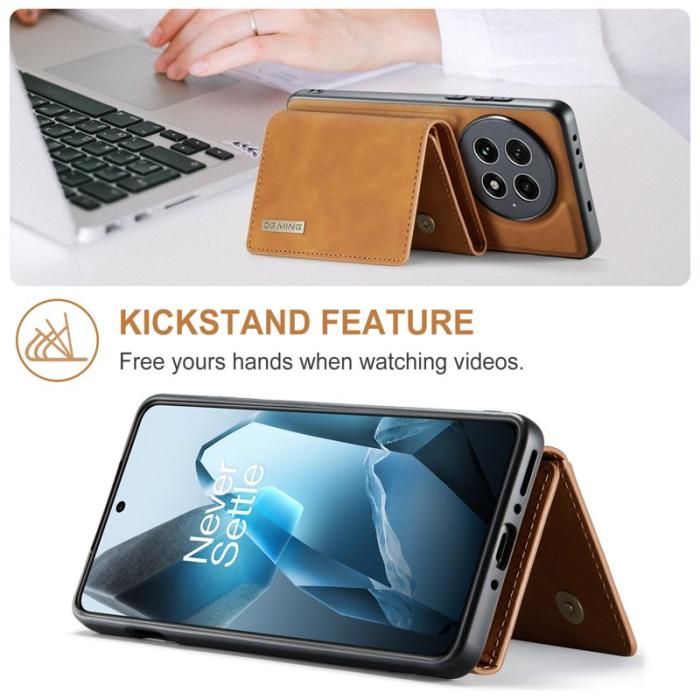DG.MING - DG.MING M1 Series OnePlus 13 Skal med Ställning och Plånbok - Brun