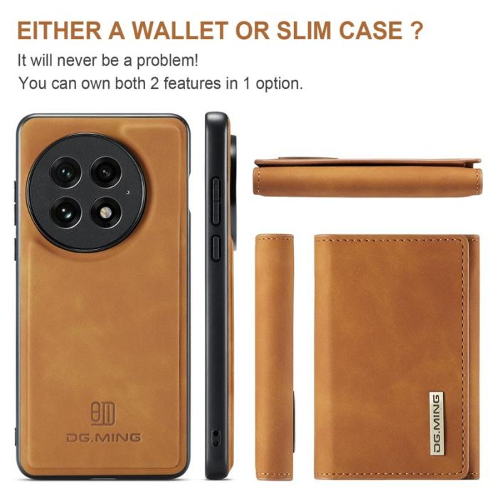 DG.MING - DG.MING M1 Series OnePlus 13 Skal med Ställning och Plånbok - Brun