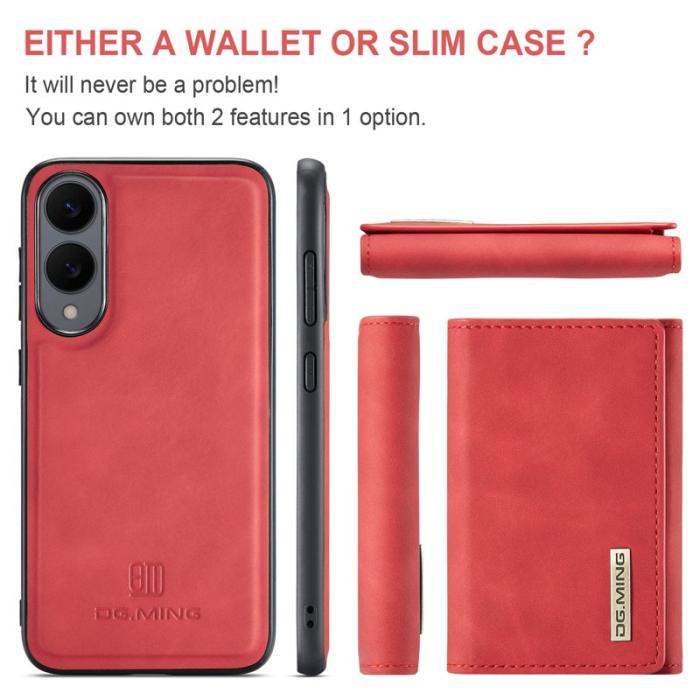 DG.MING - DG.MING M1 Series Samsung Galaxy S25 Edge Skal Kickstand Röd