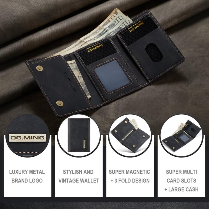 DG.MING - DG.MING M1 Series Tri-Fold Plånbok i PU-läder - Svart