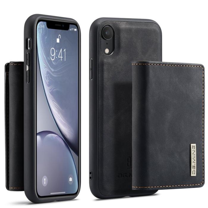 DG.MING - DG.MING M1 Skal Hybrid med Ställ och Magnetficka iPhone XR Svart