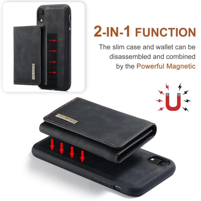 DG.MING - DG.MING M1 Skal Hybrid med Ställ och Magnetficka iPhone XR Svart