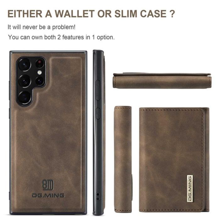 DG.MING - DG.MING M1 Wallet Fodral för Samsung Galaxy S23 Ultra - Kaffe