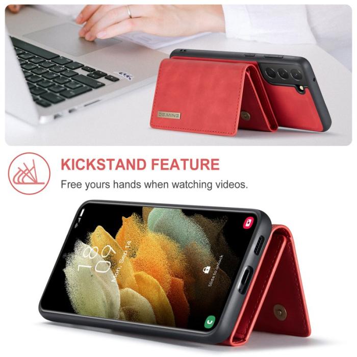 DG.MING - DG.MING M1 Wallet Skal för Samsung Galaxy S21 FE - Röd