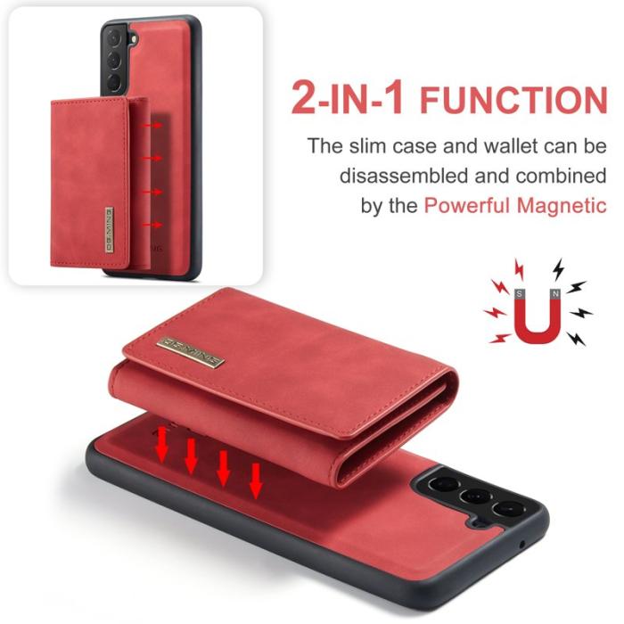 DG.MING - DG.MING M1 Wallet Skal för Samsung Galaxy S21 FE - Röd