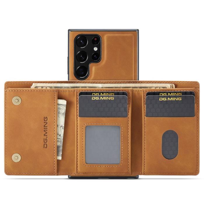 DG.MING - DG.MING M1 Wallet Skal för Samsung Galaxy S22 Ultra 5G - Brun