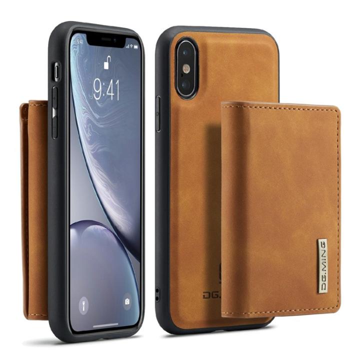 DG.MING - DG.MING M1 Wallet Skal i Läder för iPhone X/XS - Brun