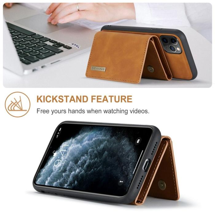 DG.MING - DG.MING M1 Wallet Skal med Kickstand för iPhone 11 Pro - Brun