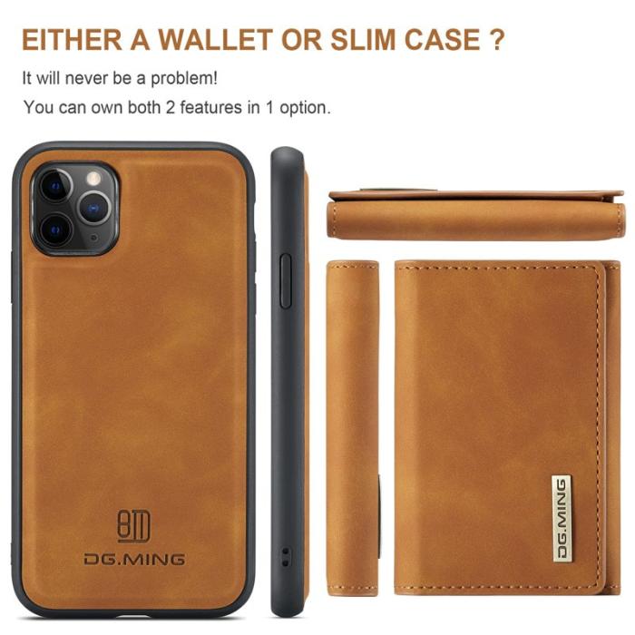 DG.MING - DG.MING M1 Wallet Skal med Kickstand för iPhone 11 Pro - Brun
