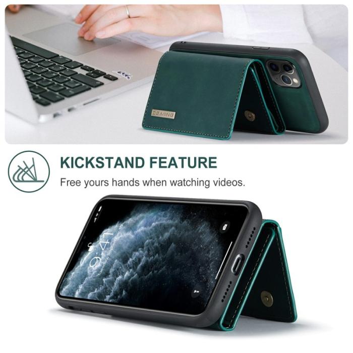 DG.MING - DG.MING M1 Wallet Skal med Kickstand för iPhone 11 Pro - Grön