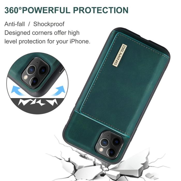 DG.MING - DG.MING M1 Wallet Skal med Kickstand för iPhone 11 Pro - Grön