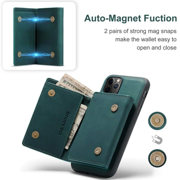 DG.MING - DG.MING M1 Wallet Skal med Kickstand för iPhone 11 Pro - Grön