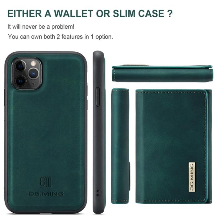 DG.MING - DG.MING M1 Wallet Skal med Kickstand för iPhone 11 Pro - Grön