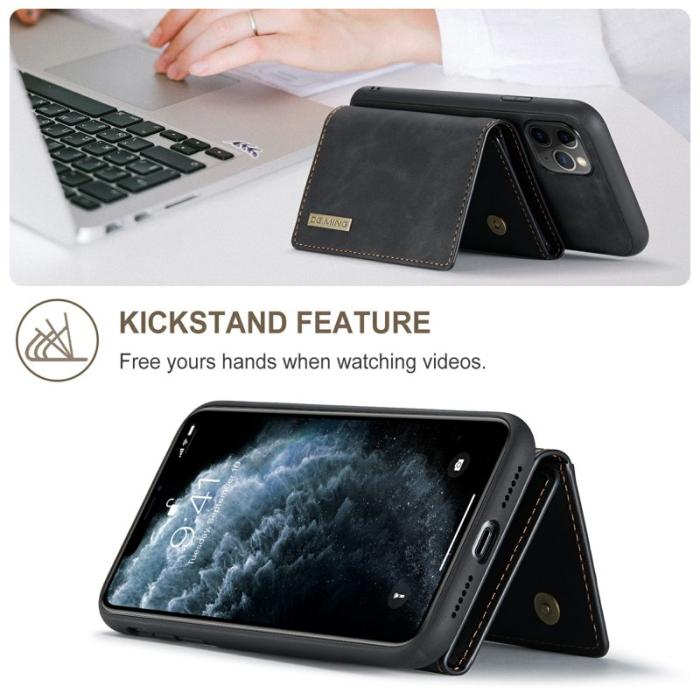 DG.MING - DG.MING M1 Wallet Skal med Kickstand för iPhone 11 Pro - Svart