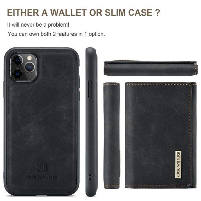 DG.MING - DG.MING M1 Wallet Skal med Kickstand för iPhone 11 Pro - Svart