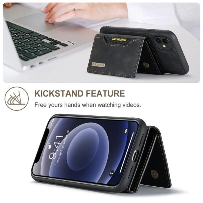 DG.MING - DG.MING M2 2-in-1 Fodral med Trådlös Laddning i Svart för iPhone 11