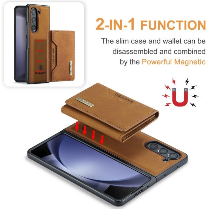 DG.MING - DG.MING M2 Kickstand Wallet Case Samsung Galaxy Z Fold5 - Brun