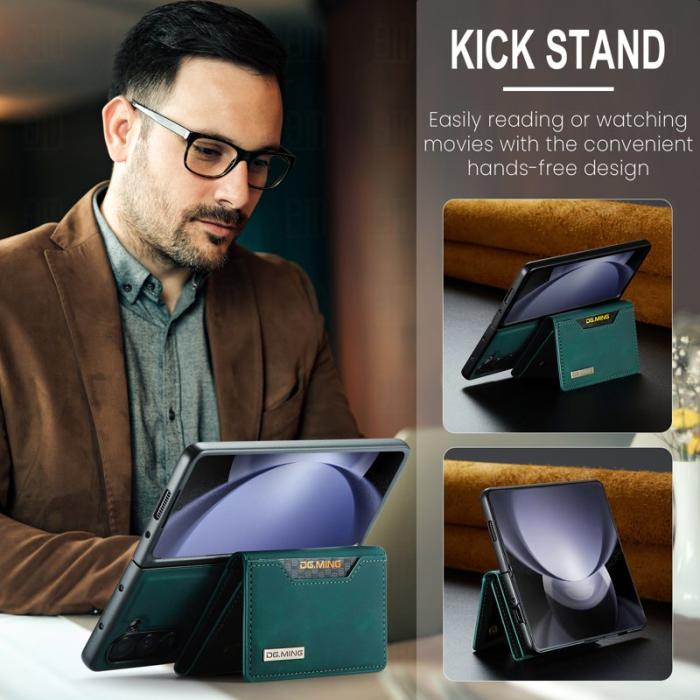 DG.MING - DG.MING M2 Kickstand Wallet Case Samsung Galaxy Z Fold5 Grön