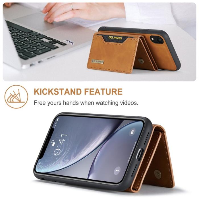 DG.MING - DG.MING M2 Series 2 i 1 Magnetisk Plånboksfodral i Brunt för iPhone XR