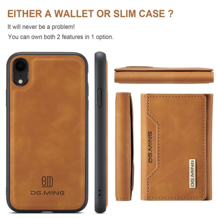 DG.MING - DG.MING M2 Series 2 i 1 Magnetisk Plånboksfodral i Brunt för iPhone XR