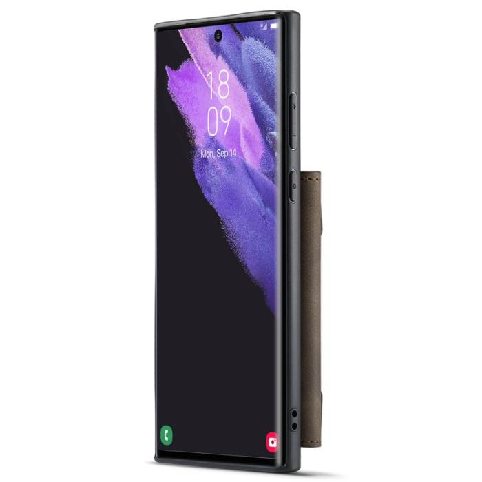 DG.MING - DG.MING M2 Series 2-i-1 Plånboksfodral Samsung Galaxy S22 Ultra - Coffee