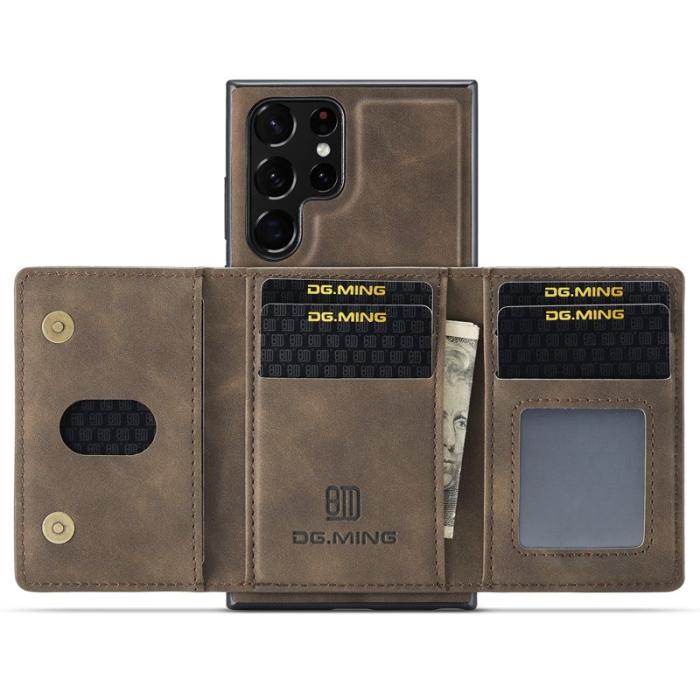 DG.MING - DG.MING M2 Series 2-i-1 Plånboksfodral Samsung Galaxy S22 Ultra - Coffee