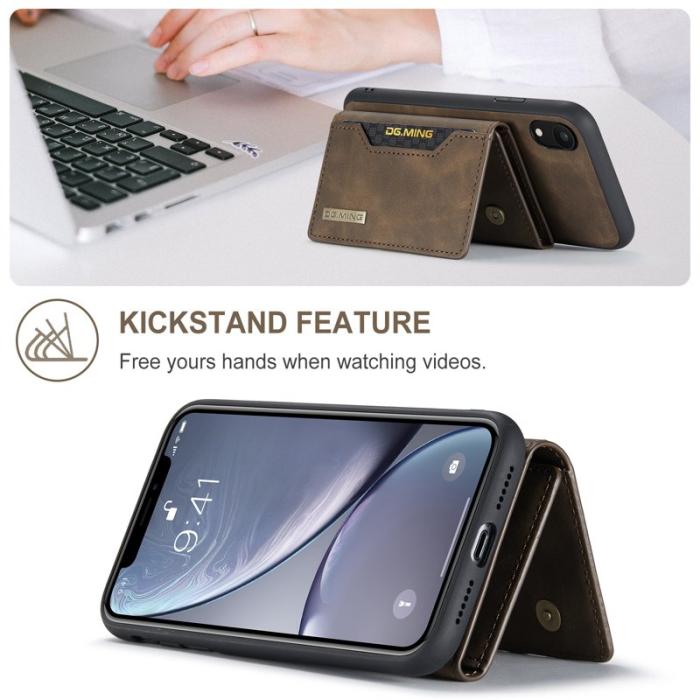 DG.MING - DG.MING M2 Series 2 in 1 Magnetisk Plånboksfodral i Kaffe