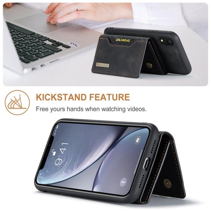 DG.MING - DG.MING M2 Series 2 in 1 Magnetisk Plånboksfodral iPhone XR - Svart