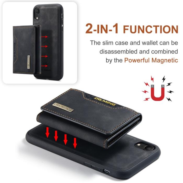 DG.MING - DG.MING M2 Series 2 in 1 Magnetisk Plånboksfodral iPhone XR - Svart