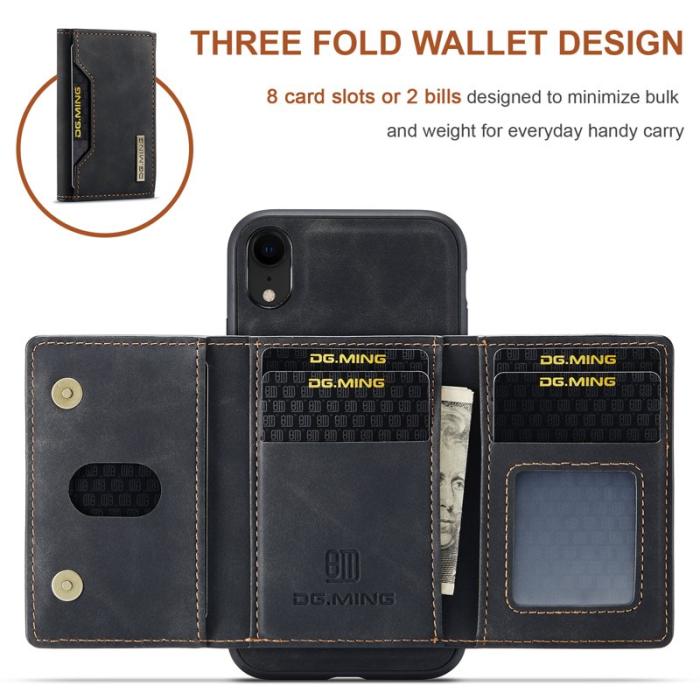DG.MING - DG.MING M2 Series 2 in 1 Magnetisk Plånboksfodral iPhone XR - Svart