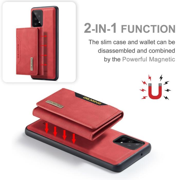 DG.MING - DG.MING M2 Series 2-in-1 Plånboksfodral Samsung Galaxy A53 Röd
