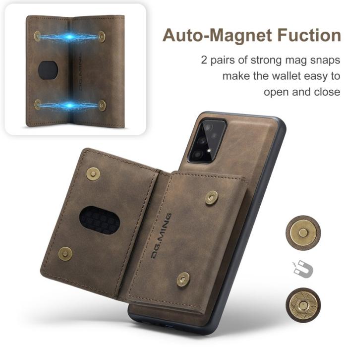 DG.MING - DG.MING M2 Series 2-in-1 Wallet Skal för Samsung Galaxy A53 5G - Coffee