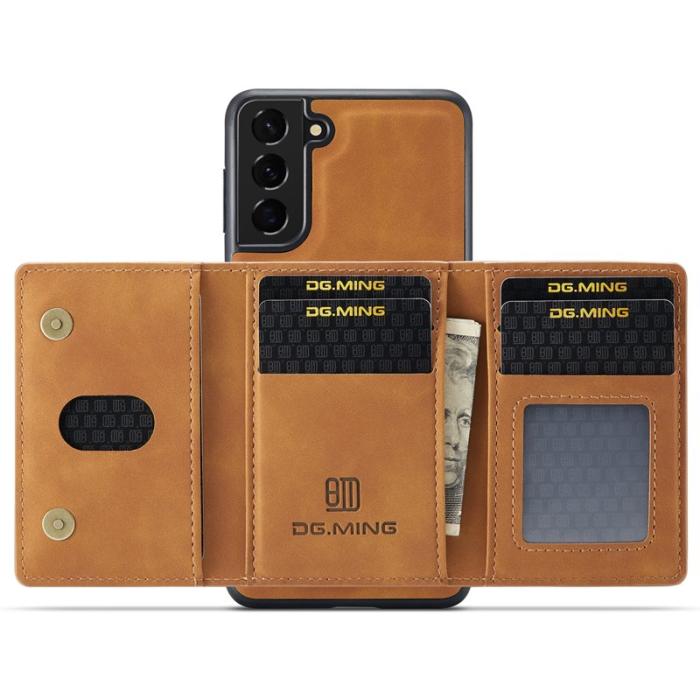 DG.MING - DG.MING M2 Series 2-in-1 Wallet Skal för Samsung Galaxy S22+ - Brun