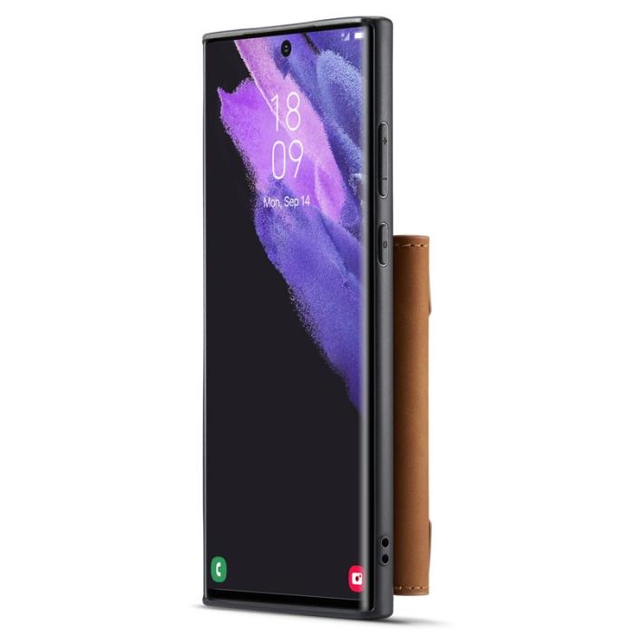 DG.MING - DG.MING M2 Series 2-in-1 Wallet Skal för Samsung Galaxy S22 Ultra - Brun