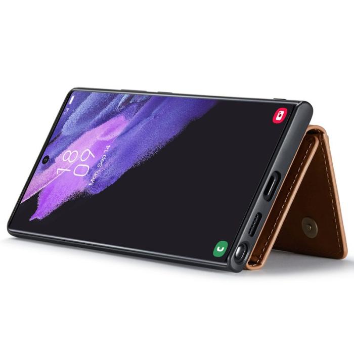 DG.MING - DG.MING M2 Series 2-in-1 Wallet Skal för Samsung Galaxy S22 Ultra - Brun