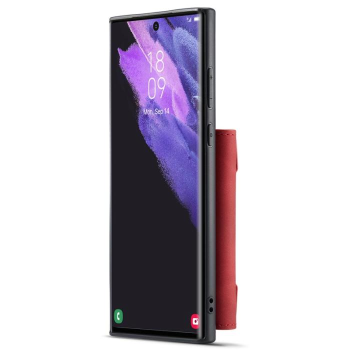 DG.MING - DG.MING M2 Series 2-in-1 Wallet Skal för Samsung Galaxy S22 Ultra - Röd