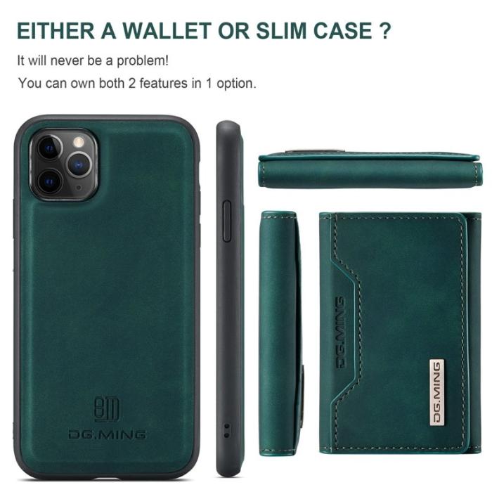 DG.MING - DG.MING M2 Series Anti-Fall Wallet Case för iPhone 11 Pro - Grön