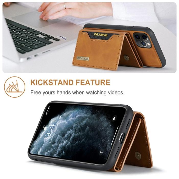 DG.MING - DG.MING M2 Series Anti-Fall Wallet Skal för iPhone 11 Pro - Brun